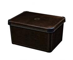 Curver 04710-D12-49 Aufbewahrungsbox Decos Stockholm S Leder Look, 5,5 L, im