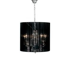 Premier Housewares Kronleuchter 5-armig mit Lampenschirm aus Stoff schwarz