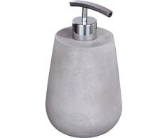 Nicol 2061957 Eyke Seifenspender Sichtbeton wasserabweisend beschichtet, Pumpe Sockel Metall, Kopf ABS 320 ml, Beton, verchromt/grau, 10.0 x 18.0 x 10.0 cm