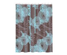 MSV 140805 Duschvorhang Polyester + Kunststoff Polypropylen Sonnenschirm blau/braun 180 x 200 x 0,1 cm â 12 Ringen