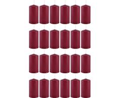 Müller Kerzen 2501005047 Stumpenkerze, weinrot, 24stk (6 x 4er Pack)