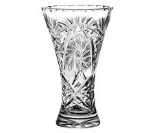 Crystaljulia 4002 Vase, Bleikristall, Schleudersternmuster, handgefertigt, 17 cm
