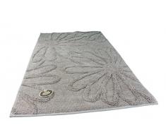 Gözze Badteppich, Mikrofaser Hochflorteppich, 70 x 120 cm, Blume, Sand, 1031-73-070120