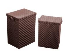 Premier Housewares Wäschekörbe aus geflochtenem Papier, mit Griffen, 2 Stück, braun