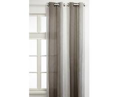 Linder 0906 /10/375FR Vorhang mit Ãsen, gestreift, 145 x 280 cm, Grau / WeiÃ