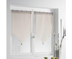 Douceur DIntérieur - 1622337, Gardine Bommel Passanten , 2 X 60 X 120 Cm , Lissea , Voile Sandfarben , Braun