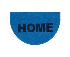 Relaxdays FuÃmatte halbrund Kokos mit Spruch HOME 60 x 40 Kokosmatte aus Natur Faser als Türmatte mit rutschfestem Gummi-Boden für Innen und AuÃen FuÃabtreter als Sauberlaufmatte und Abtreter, blau