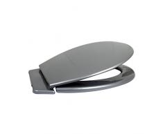 Carpemodo WC Sitz Toilettendeckel PP Kunststoff WC Deckel Farbe Grau