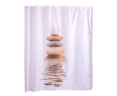 Ridder 479300-350 Duschvorhang Textil Pebbles inklusiv Ringe, 180 x 200 cm