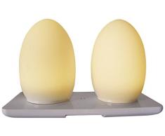 Lumisky Bat-Egg Tischleuchten-Set, mit 2 Lampen, inkl. Ladestation, 1W, 5V, cremefarben, Energieklasse A++