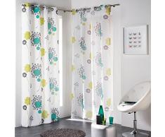 Douceur DIntérieur 1623830 Panneau x Oeillet Voile Imprimée Transfert Pollen Vert 140 X 240 Cm - 1623830, Gardine Mit Osen , 140 X 240 Cm , Pollen , Voile Bedruckt Transferdruck , Grün