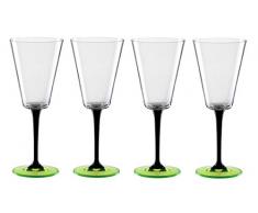 Bohemia Cristal B010241101 Weingläser Manhattan, 4-er Set, 240 ml, neon / grün