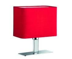Reality Leuchten Tischlampe Tischleuchte / 1xE14 max. 40W ohne Leuchtmittel / 23 x 20 cm mit Schnurschalter, Schirm rot, Fuà chrom R50111010
