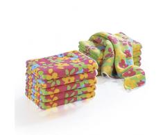 CLEANmaxx 06441 Geschirrtuch Mikrofaser Blumenzauber 10-tlg. Geschirrtuch, Polyester, Pink, 40 x 60 cm