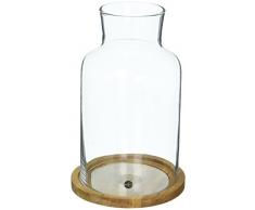 Sagaform 5017191 Oval Oak Windlicht, Glas, 21,5 x 13 x 21,5 cm