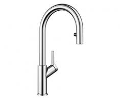 Blanco Carena-S Vario, Küchenarmatur - Einhebelmischer, mit verdeckter Ausziehbarer Brause mit Umschalt-Funktion, Hochdruck-Wasserhahn für die Küche, Oberfläche Chrom, 1 Stück, 521356