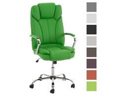 TPFLiving Premium XXL Bürostuhl Chefsessel Schreibtischstuhl DALLAS grün belastbar bis 215 kg hochwertig bequem Kunstleder Fixier- und Wippfunktion stabile Castor Rollen in 8 Farben wählbar