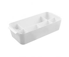 InterDesign Clarity Kosmetik Organizer mit Griffen | Sortierbox mit 11 Fächern für Make-Up & Accessoires | Ablagesystem auch für Bürozubehör | Kunststoff weiÃ