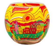 Himmlische Düfte Geschenkartikel CC241 Tischdekoration, Sunny Afternoon Windlicht Glas 11 x 11 x 9 cm, bunt