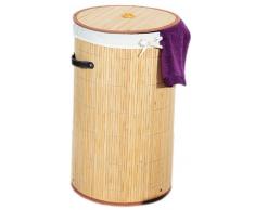 Kesper 19550 Wäschetruhe aus Bambus, rund, Größe: Ø 35 cm / Höhe: 60 cm