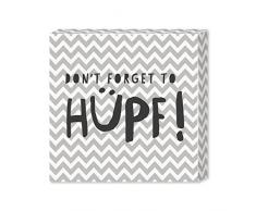 H:)PPYlife 44125 Leinwandbild mit Motivdruck Dont forget to hüpf!, 20 cm x 20 cm