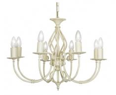Oaks Lighting Tuscany Kronleuchter, 8-flammig, elfenbeinfarben / goldfarben