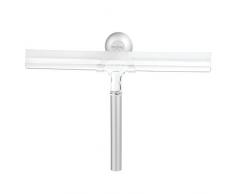 InterDesign 49170EU Metra Ultra Rostfreier Abzieher aus Aluminium mit Saughaken für Badezimmer Dusche - silber/Durchsichtig, Plastik, Silver/Clear, 30, 5 x 29, 85 x 5, 1 cm