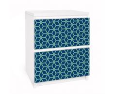 Apalis 91194 Möbelfolie für Ikea Malm Kommode - Selbstklebe Würfelmuster, gröÃe 2 mal, 20 x 40 cm, blau