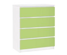 Apalis 91240 Möbelfolie für Ikea Malm Kommode - selbstklebende Colour, gröÃe 4 mal, 20 x 80 cm, spring grun
