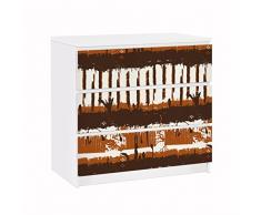 Apalis 91643 Möbelfolie für Ikea Malm Kommode Ethno Streifen, gröÃe 3 mal, 20 x 80 cm