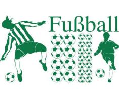 Graz Design 770078_100x57_061 Wandtattoo Set Kinderzimmer Fuball Blle mit Fuballspieler Jungs 100x57cm Grn
