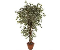 Mica decorations 981190 Ficus Hawaii im Kunststofftopf Kunstpflanze, Polyester, Grün, Bunt, 105 x 105 x 180 cm