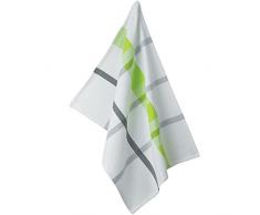 Kela 11329 Geschirrtuch Madlene im Karodesign schmal, Baumwolle, weià / gelb / grau, 50 x 70 x 1 cm