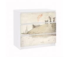 Apalis 91708 Möbelfolie für Ikea Malm Kommode nummer MW8 Japanische Stille, gröÃe 3 mal, 20 x 80 cm