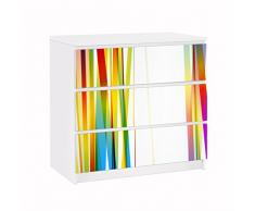 Apalis 91745 Möbelfolie für Ikea Malm Kommode Rainbow Stribes, gröÃe 3 mal, 20 x 80 cm