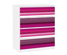 Apalis 91321 Möbelfolie für Ikea Malm Kommode - selbstklebende Pink Ethnomix, gröÃe 4 mal, 20 x 80 cm