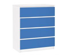 Apalis 91239 Möbelfolie für Ikea Malm Kommode - selbstklebende Colour, gröÃe 4 mal, 20 x 80 cm, royal blau