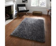 Think Rugs Monte Carlo Shaggy Teppich Handgefertigt Silber, silber, 60x115cm (310x20â³)
