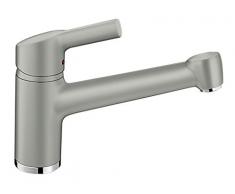 Blanco Elipso II Küchenarmatur- Einhebelmischer, NIEDERDRUCK-Wasserhahn für die Küche, 1 Stück, SILGRANIT-Look, perlgrau, 520738