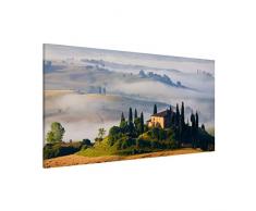 Apalis 108785 Magnettafel Landgut in der Toskana Memoboard Design Quer Metall Magnet Pinnwand Motiv Wand Stahl Küche Büro, 37 x 78 cm