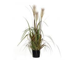 Mica decorations 930590 Federgras Foxtail Weiss in Topf - h81xd45cm Kunstpflanze, PVC, WeiÃ, 45 x 45 x 81 cm