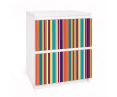 Apalis 91089 Möbelfolie für Ikea Malm Kommode - Selbstklebe Happy Stripes, gröÃe 2 mal, 20 x 40 cm