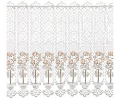 Plauener Spitze by Modespitze 68731_62_96 Gardine, Hhe 62 cm, Breite 96 cm, 3-farbig: creme, beige und lachs