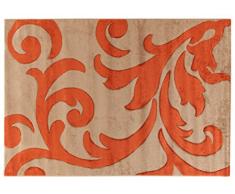 VIVA 19020 Teppich Anglet, Synthetikfaser, dunkel beige / rot, 170 x 120 x 1.6 cm