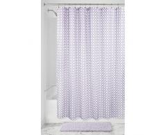 InterDesign Maddie Textil Duschvorhang | 183 cm x 183 cm Duschabtrennung für Badewanne und Duschwanne | weicher Vorhang aus Stoff mit lebhaftem Muster | Polyester lila