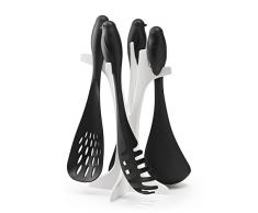 Qualy QL10109B Küchenhelfer Sparrow Server Set 4-teilig inklusive Ständer