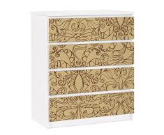 Apalis 91348 Möbelfolie für Ikea Malm Kommode - selbstklebende Spirituelles Muster, gröÃe 4 mal, 20 x 80 cm, beige