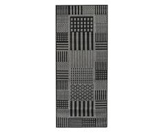 Vallila CM000965-0212 Severi Flatweave Läufer, checkered, Synthetikfaser, grau, 80 x 400 cm