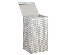 InterDesign 05181EU Chevron Zusammenfaltbarer Wäschekorb mit Griffen und Deckel - taupe/Natur, Polypropylene, Taupe/Natural, 35,5 x 35,5 x 64,1 cm