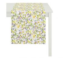Apeltstoffe 2204 48x140 50 Läufer, Polyester-Baumwolle, weiß-pastellbunt, 48 x 140 cm